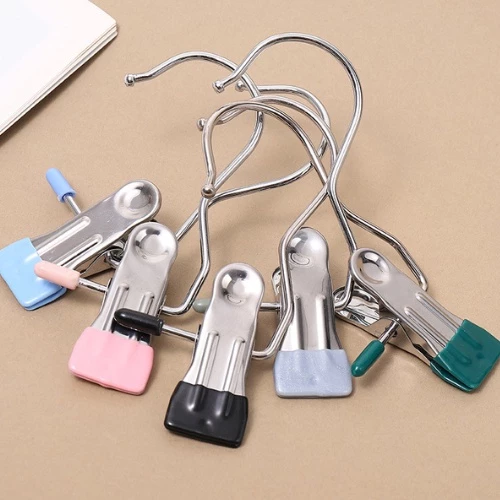 ที่หนีบผ้าทำจากสแตนเลส คลิปหนีบกางเกง คละสี ขายส่ง 500 ชิ้น