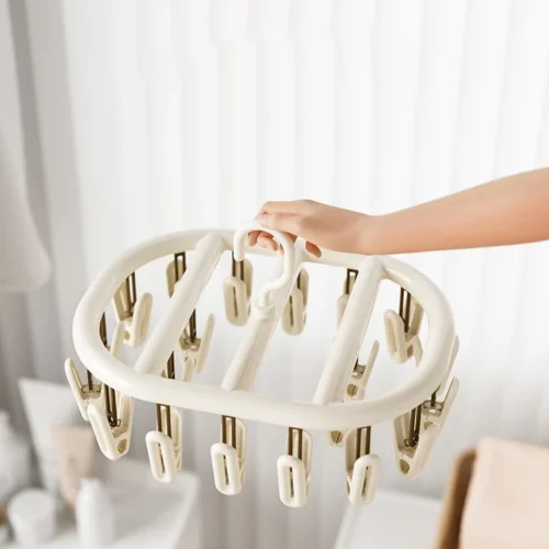 ไม้หนีบผ้า ที่หนีบผ้าพร้อมราวแขวนทรงสี่เหลี่ยม