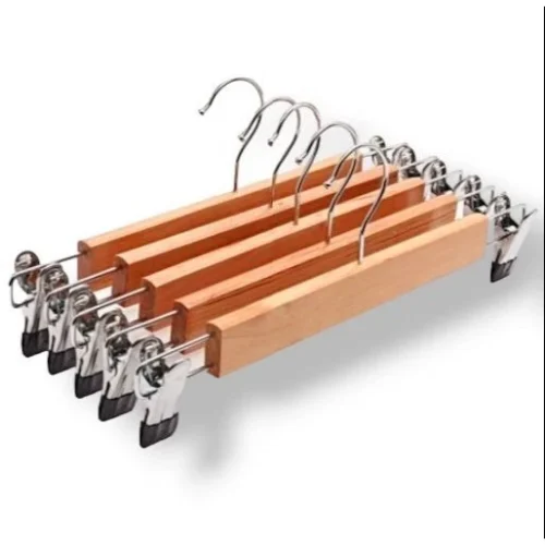 ไม้แขวนหนีบกางเกง กระโปรง ขนาด 33 cm. (แพ็ค 12 ชิ้น)