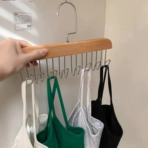 ไม้แขวนเสื้อกันลื่นมี 8 ตะขอจัดระเบียบเสื้อผ้า ขายส่ง 100 ชิ้น
