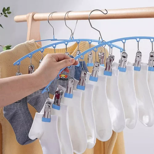 ไม้แขวนเสื้อหนีบ 10 คลิป ประหยัดพื้นที่