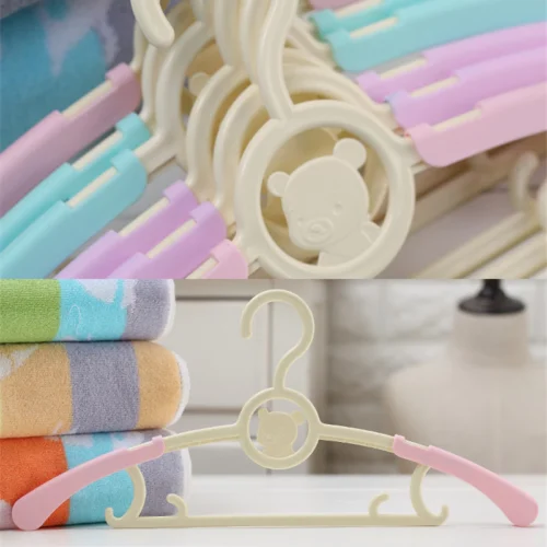 ไม้แขวนเสื้อเด็ก ปรับยืดได้ ขายส่งคละสี 100 ชิ้น