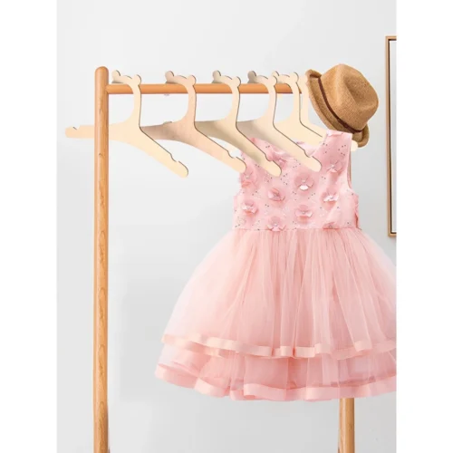 ไม้แขวนเสื้อเด็ก ไม้แขวนเสื้อไม้ลายหมีน่ารัก ขายส่ง 100 ชิ้น